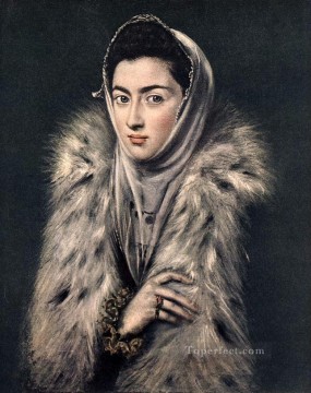El Greco Painting - Lady with a Fur 1577 Mannerism Spanish Renaissance El Greco